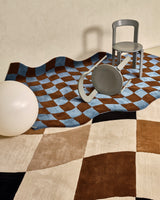 Giglio Rug in Blu e Marrone