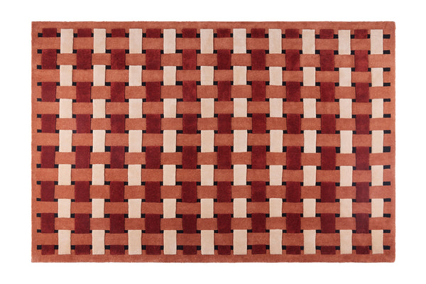 Basket Weave Rug - Blood Orange