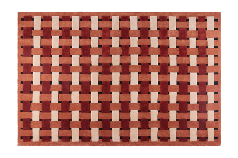 Basket Weave Rug - Blood Orange
